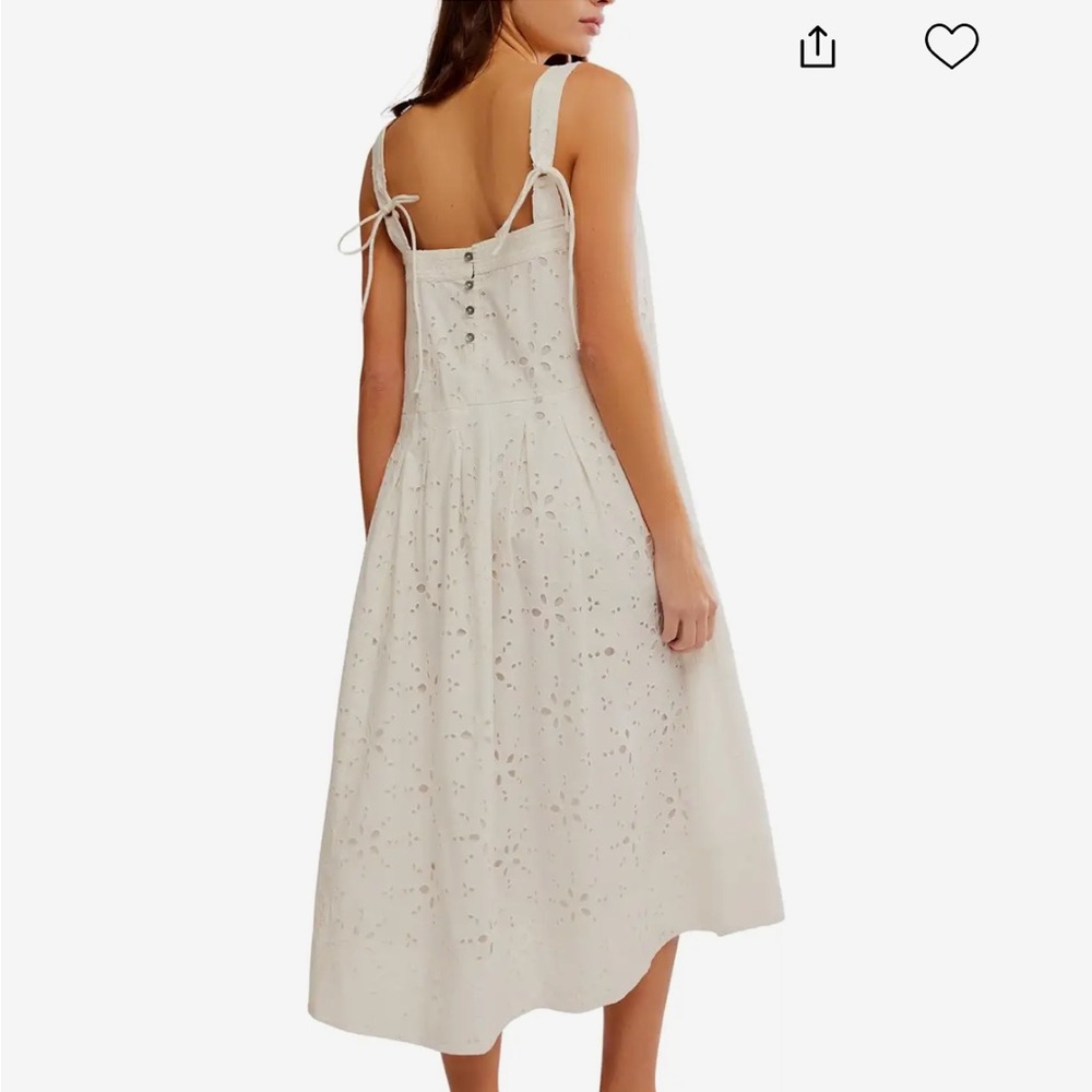 FREE PEOPLE Primavera Eyelet Midi Dress in White, size XS NEW - Picture 10 of 13